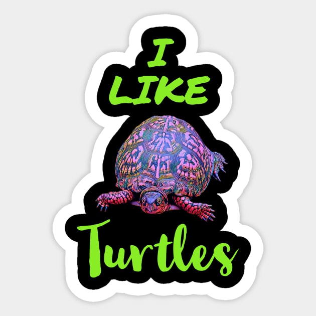 I Like Turtles Sticker by KathyG'sArt